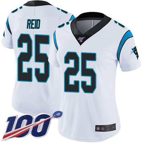 Carolina Panthers Limited White Women Eric Reid Road Jersey NFL Football #25 100th Season Vapor Untouchable